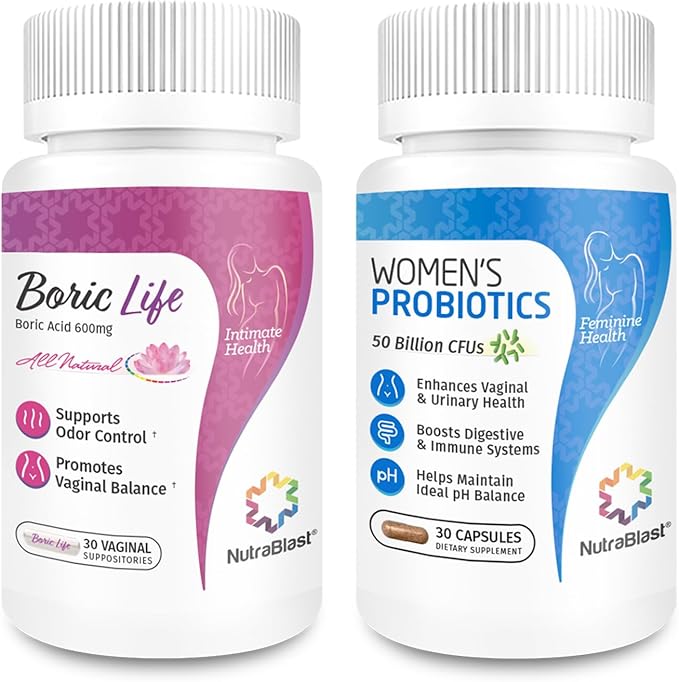 NutraBlast Boric Acid Vaginal Suppositories and (30 Count)