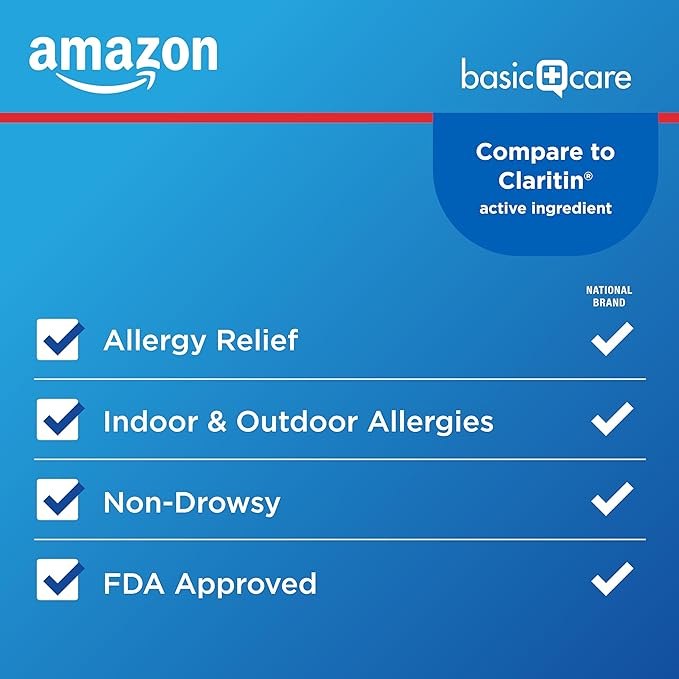 Amazon Basic Care Allergy Relief Loratadine 10 mg, 30 Count