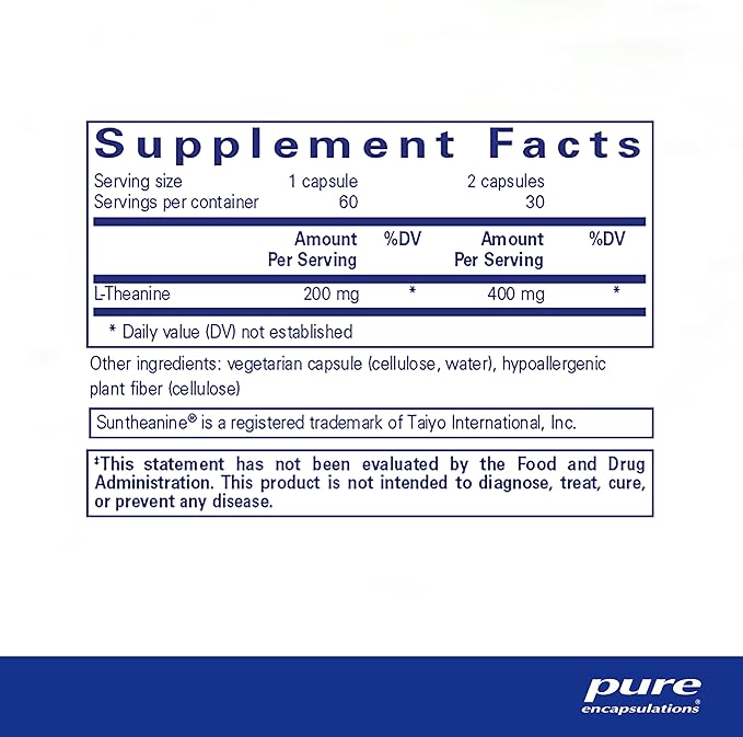 Pure Encapsulations L-Theanine 60 Capsules