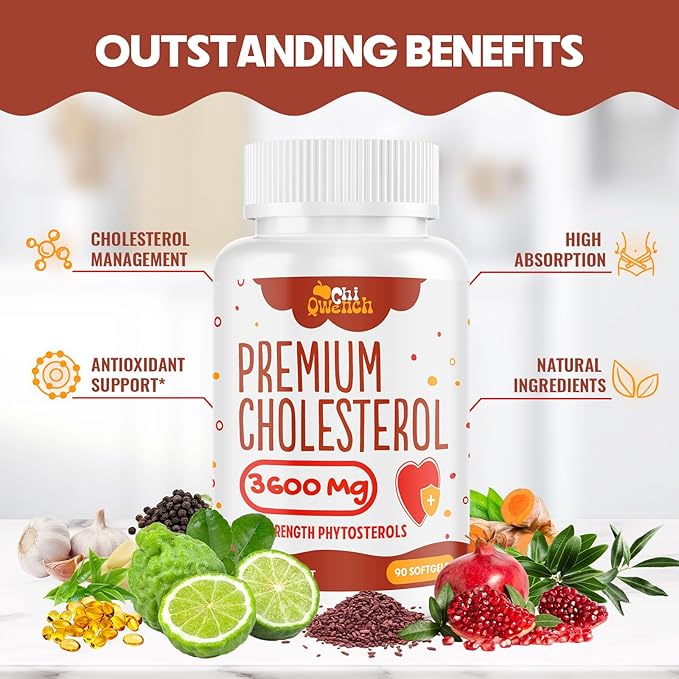 3600 MG Cholesterol Supplements with Plant 180 Softgels