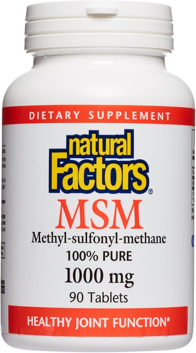 Natural Factors, MSM 1000 mg, Supports 90 capsules (90 servings)