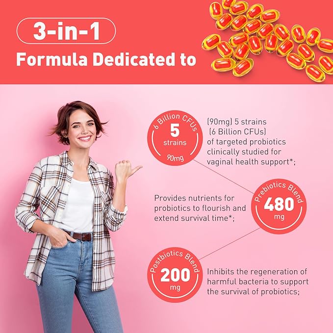 Vaginal Probiotics for Women pH Balance Flora,30 Servings