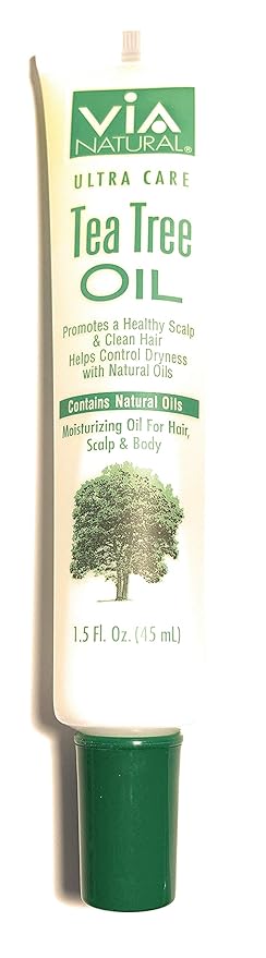 VIA Natural Ultra Care Tea Tree Oil Concentrated Natural Oil 1.5oz - Promotes A Healthy Scalp & Clean Hair. Natural Antibacterial Oil, Helps Control Dryness and Dandruff by Via Natural