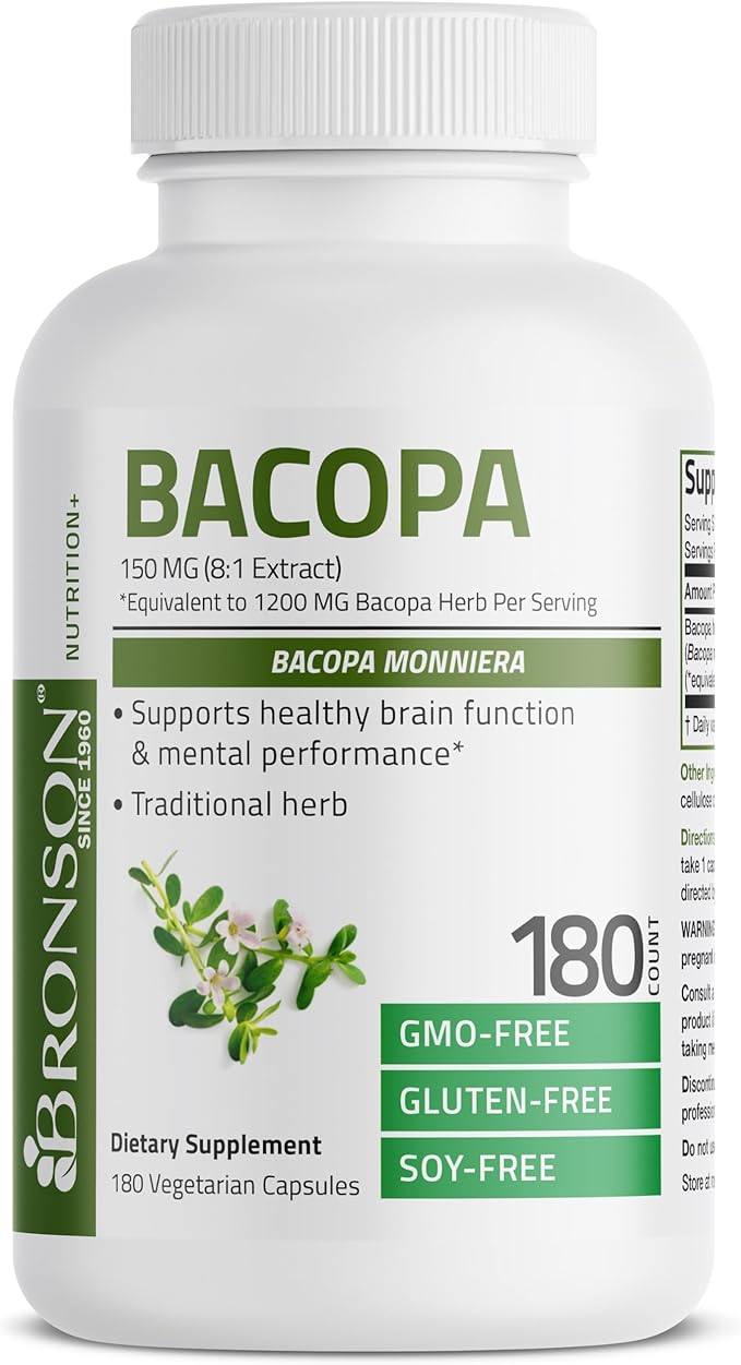 Bronson Bacopa (1200mg Equivalent from 8:1 180 Vegetarian