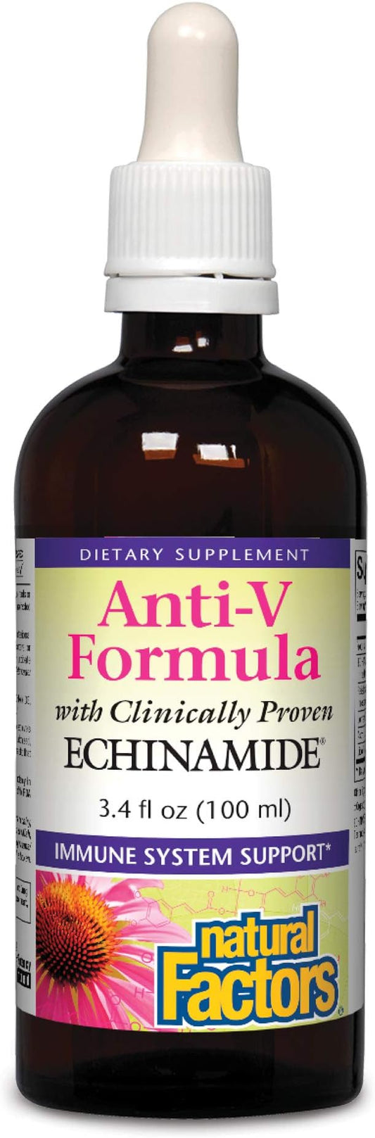Natural Factors, Anti-V Liquid Formula, Echinacea 3.4 oz (100 servings)