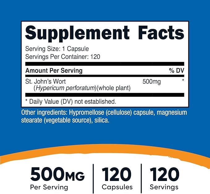 Nutricost St John’s Wort Capsules (500mg) 120 Capsules