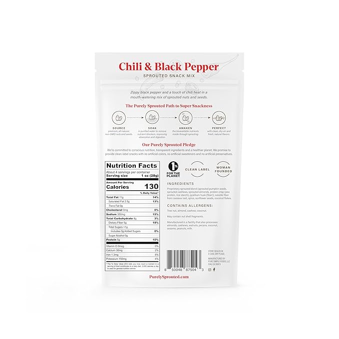 Purely Sprouted Chili & Black Pepper (4 oz, 6 pack)