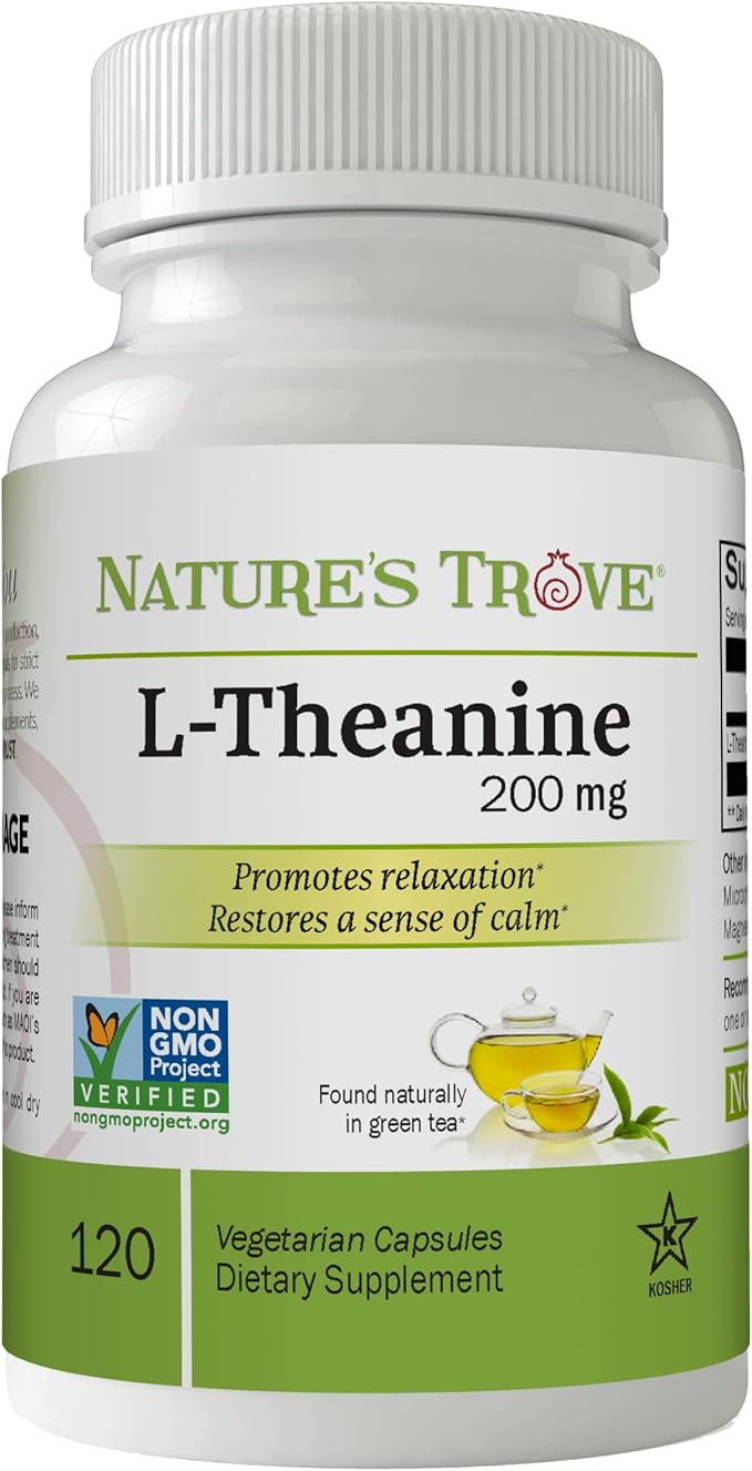 L-Theanine 200mg by Nature's Trove 120 Vegetarian