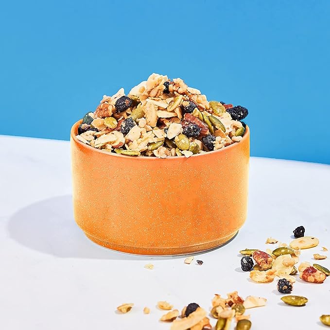 Livlo Keto Nut Granola Cereal - Only 2g Net Carb & Zero Added Sugar - Low Carb, Grain Free & Gluten Free Healthy Snack - Frosted Blueberry, 10.5 oz