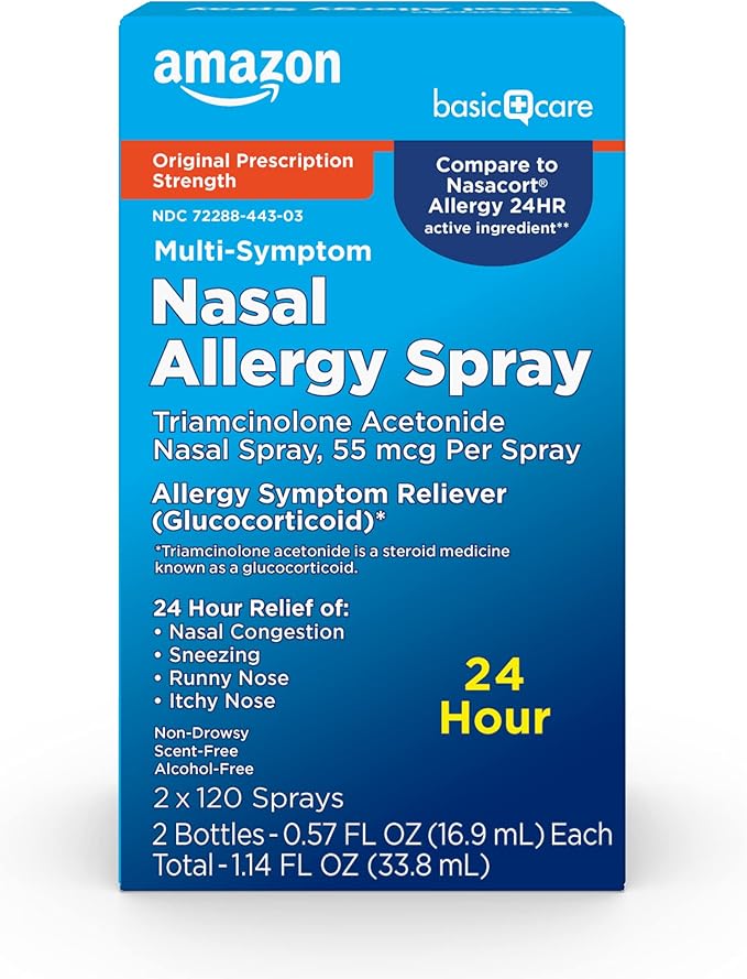 Amazon Basic Care Multi-Symptom Triamcinolone Acetonide 55 mcg, 0.57 fl 2)