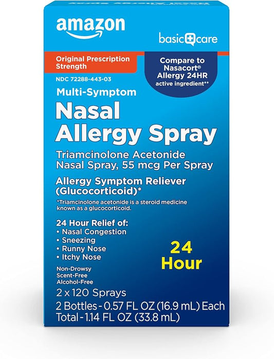 Amazon Basic Care Multi-Symptom Triamcinolone Acetonide 55 mcg, 0.57 fl 2)