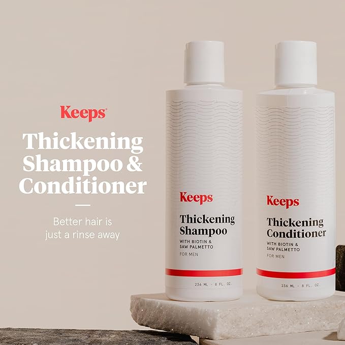 Keeps Hair Growth Shampoo and Conditioner Set - Treatment for Thinning Hair and Hair Regrowth - Men's Hair Products Infused with Biotin, Caffeine, & Saw Palmetto