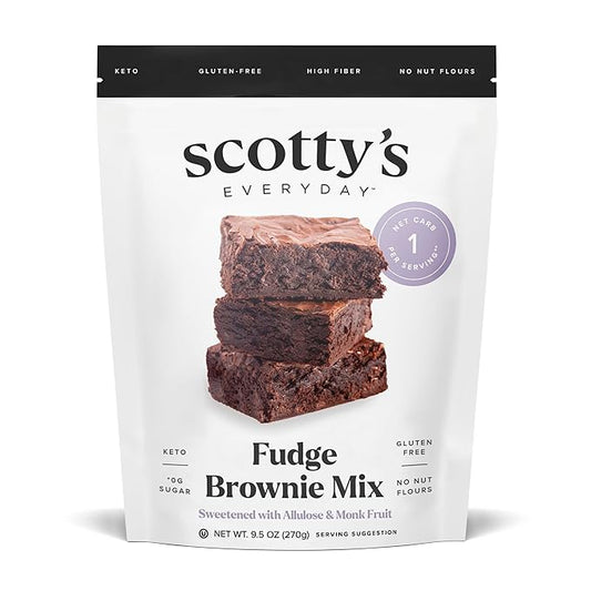 Scotty's Everyday - Keto Fudge Brownie Mix - 1g Net carbs, 0g Added Sugar, Gluten-Free, High Fiber - No Nut Flours - 9.05oz, Pack of 1