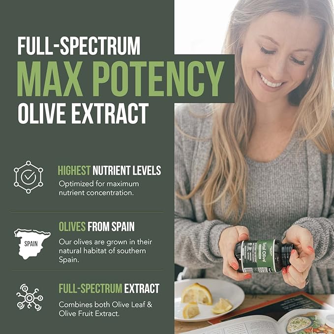 Total Olive® - Olive Leaf Extract (40% Oleuropein) (20% Hydroxytyrosol) (60 Count)