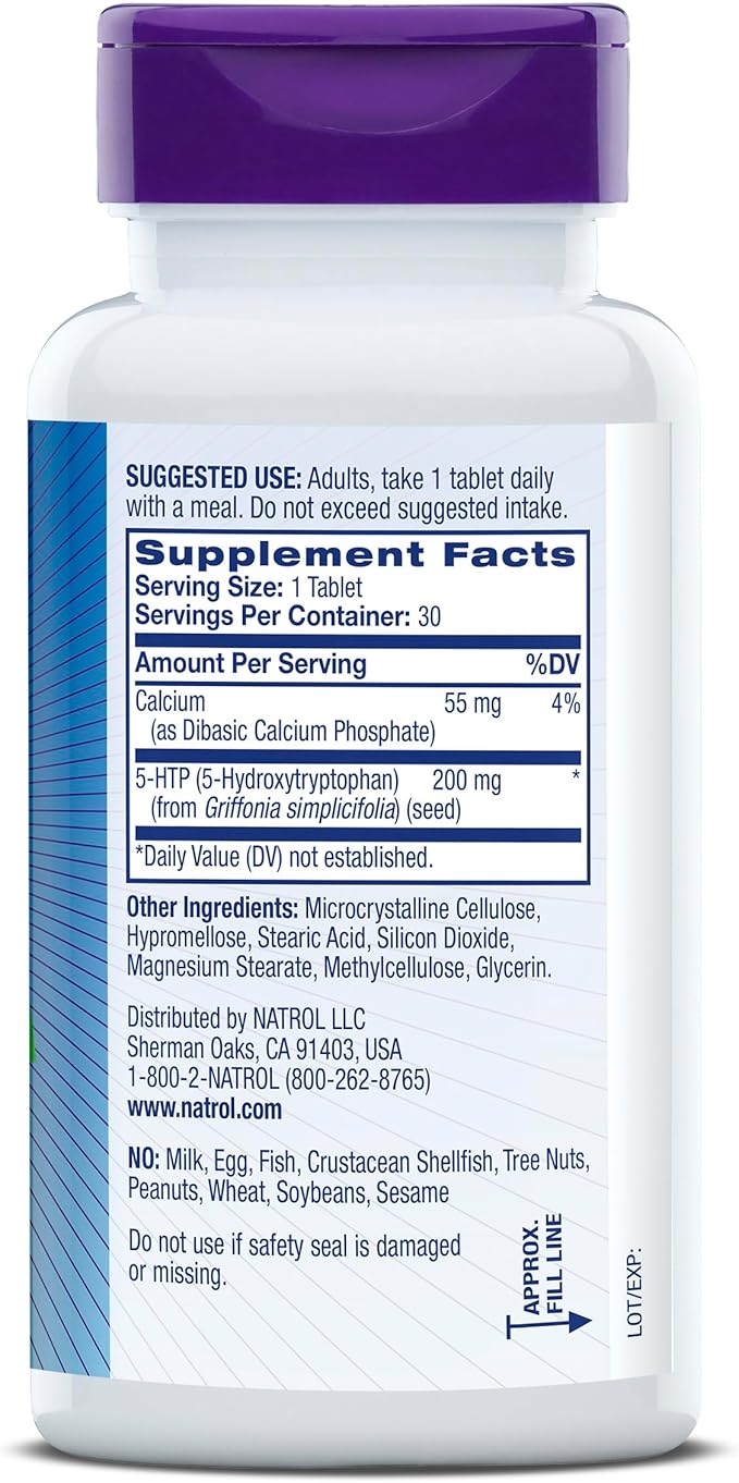 Natrol Mood + Stress 5-HTP 200mg 30 Count, 30 Day