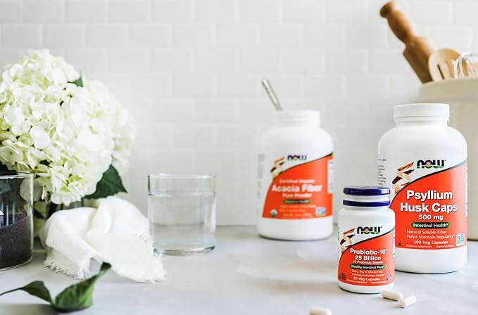 NOW Supplements, Psyllium Husk Caps 500 500 Veg