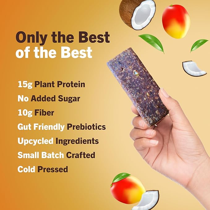 AMRITA Mango Coconut Vegan Protein Bars -15g Plant
