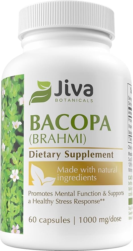Bacopa Monnieri/Brahmi Capsules -Organic Bacopa Supplement- 60 Capsules