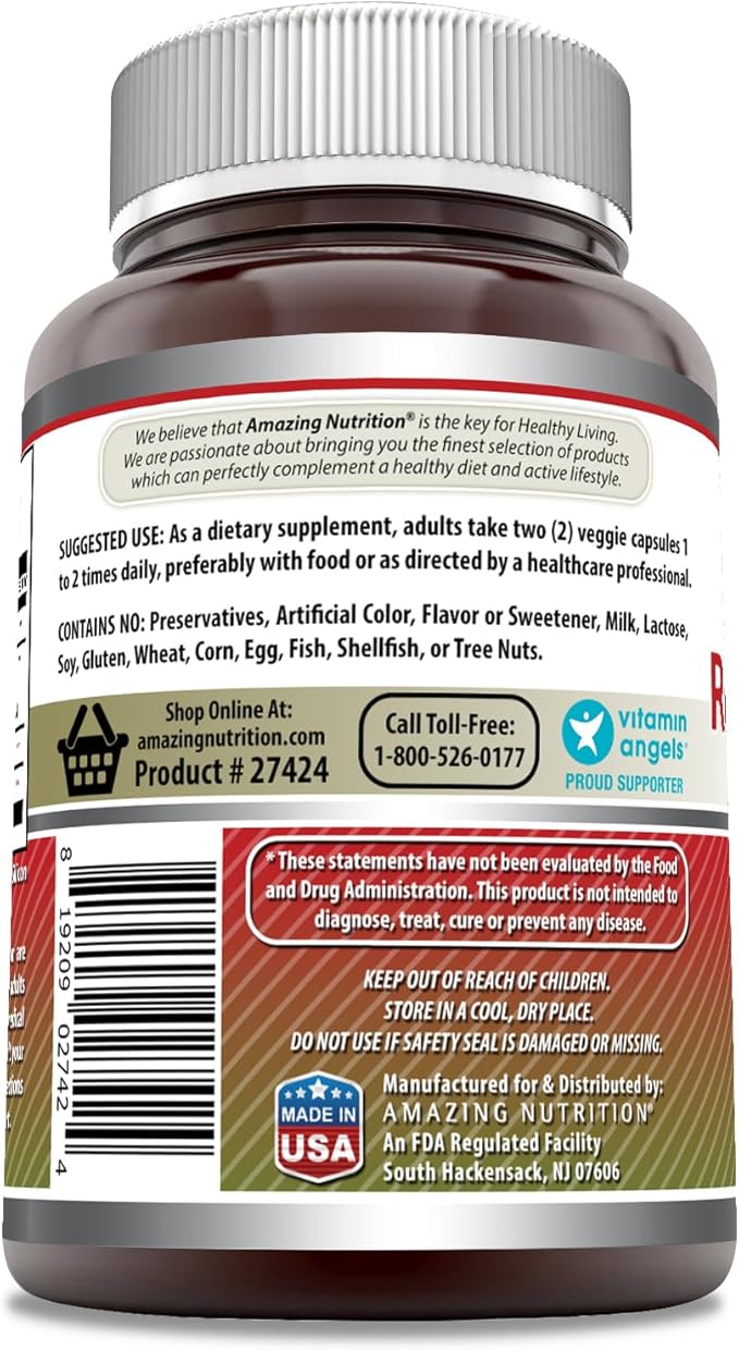 Amazing Formulas Red Yeast Rice Complex 1570 Mg 120 Veggie CoQ10, Milk