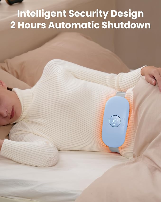 Gaiatop Portable Heating Pad for Period 5000mAh Cordless 3 Heat 6 Massage 5S Fast
