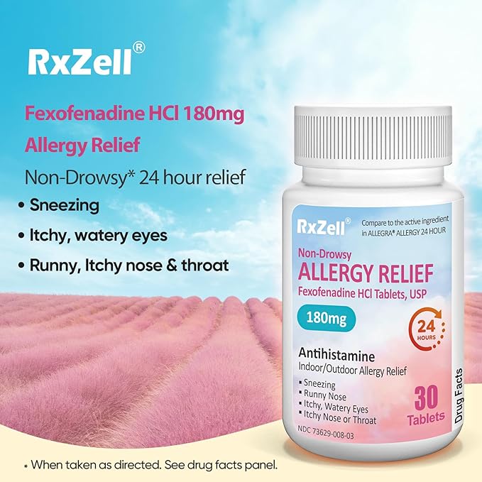 Allergy Relief | Fexofenadine HCl 180mg, 24-Hour Antihistamine, (30 Count 1))