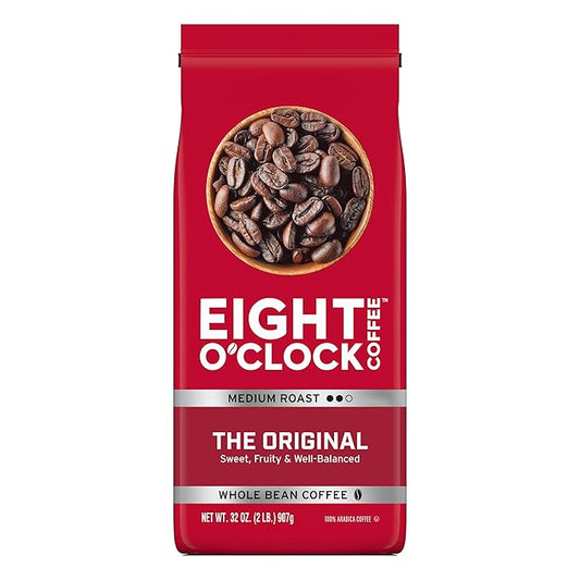 Eight O'Clock Coffee The Original, 32 Ounce (Pack of 1) Medium Roast Whole Bean Coffee, Sweet, Fruity, Well Balanced