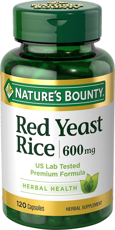 Nature's Bounty Red Yeast Rice Pills 600mg, 120 120 Capsules