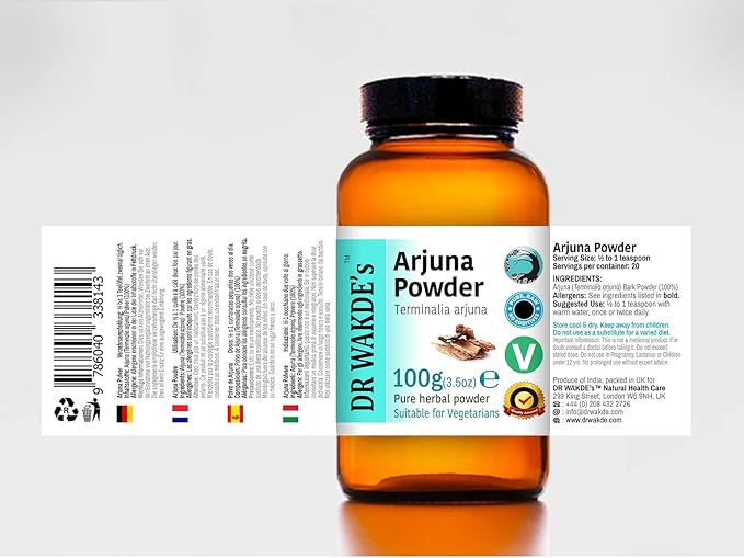DR WAKDE'S Arjuna Bark Powder (Terminalia arjuna) 500g (1.1lb) (1.1lb) |