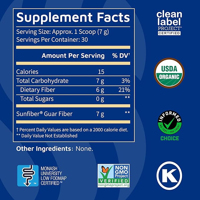 Tomorrow's Nutrition, Sunfiber, Prebiotic Fiber Supplement 30 Servings