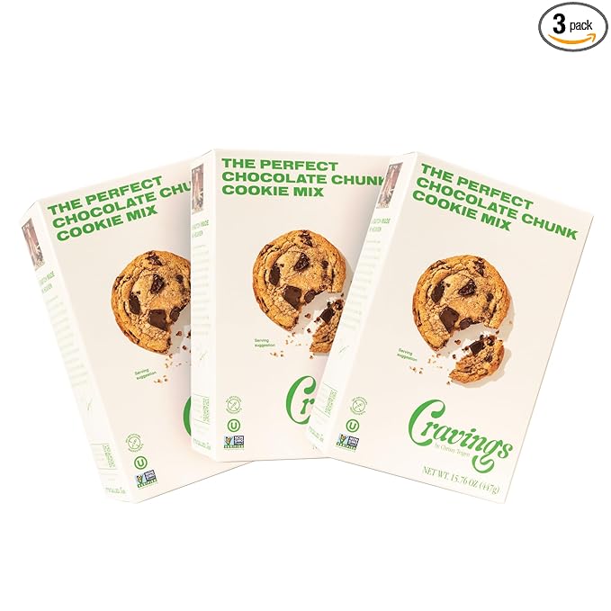 Cravings by Chrissy Teigen Chocolate Chip Cookie Mix, Vegan, Makes 12, 4-inch Chocolate Chunk Cookies 15.76 oz (Pack of 3)