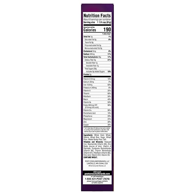 Post Raisin Bran®, Whole Grain Wheat 16.6 Ounce