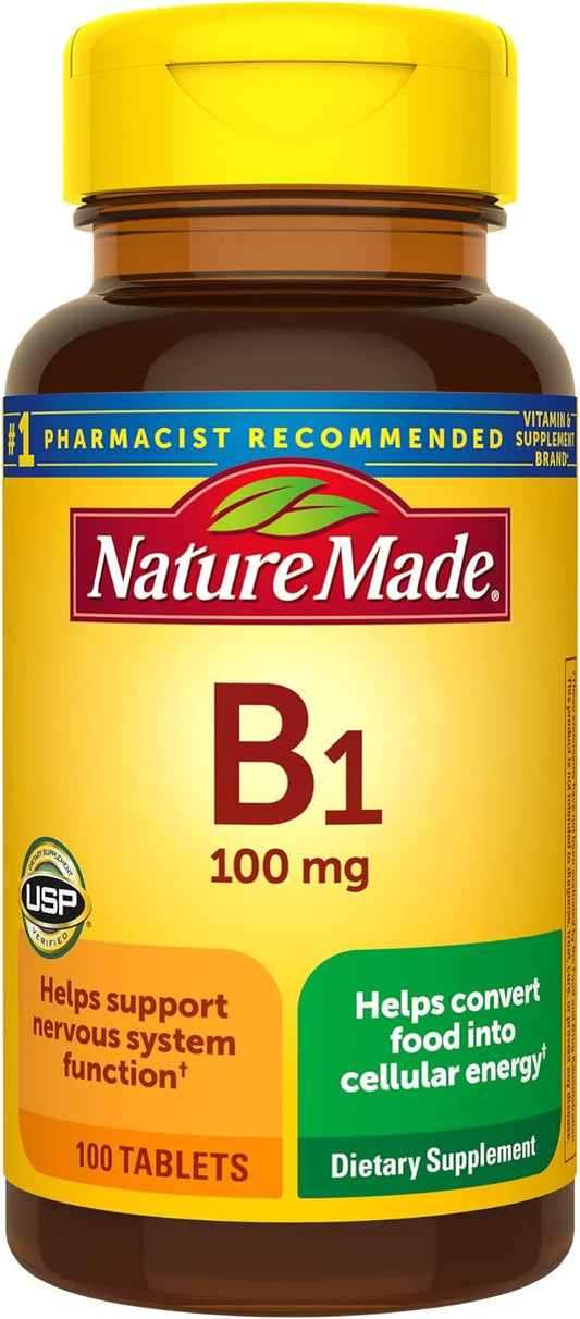 Nature Made Vitamin B1 100 mg, 100 Tablets, 100 Day