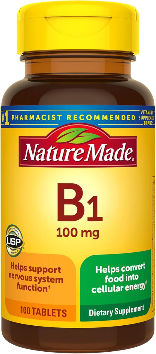 Nature Made Vitamin B1 100 mg, 100 Tablets, 100 Day