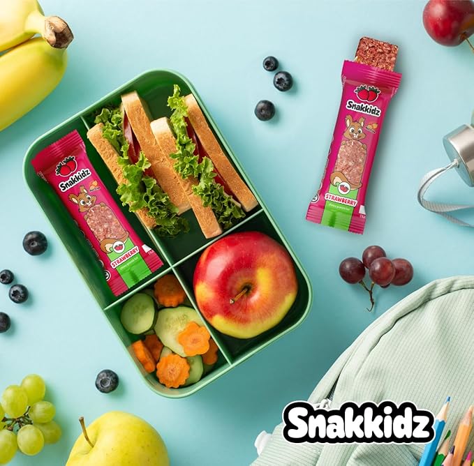 Snakkidz Organic Strawberry Chewy Granola Bar, 15 Count, Nut and Allergen Free, Low Sugar, Made with Avocado Oil