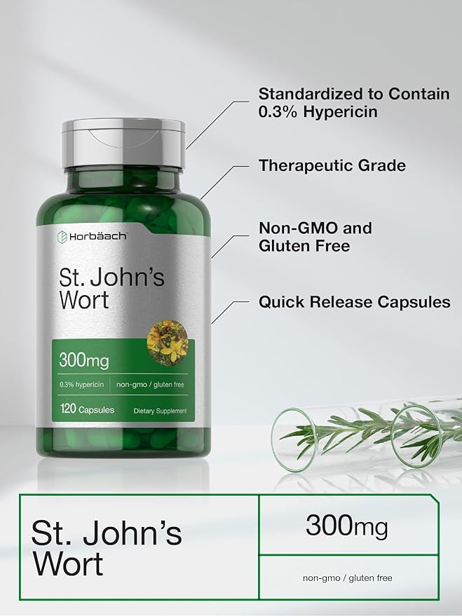 Horbäach St John's Wort Capsules 300mg 120 Count