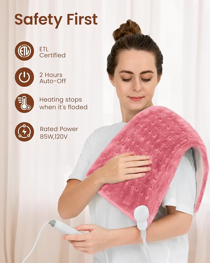 RENPHO Electric Heating pad for Back 12"x24" Pink