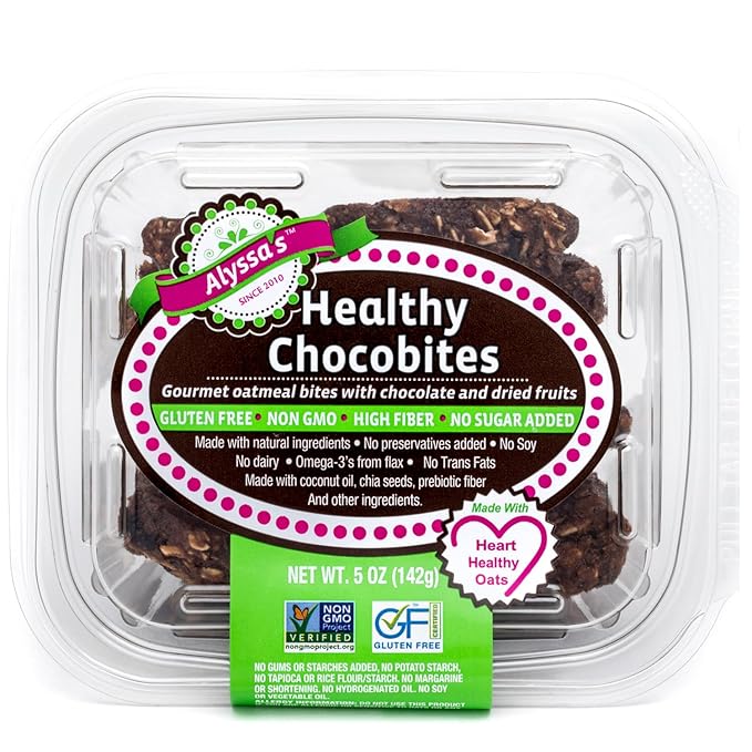 Alyssa’s Chocobites ⎸ Gluten Free Cookies, Healthy Snacks from the Bakery ⎸ Sugar Free Soft Cookies, Low Carb, Keto Protein Snacks ⎸ Gluten Free Snacks for Kids ⎸ 8 Cookies per box, 1 Pack