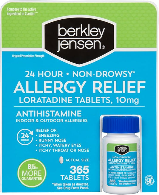 Berkley Jensen 24 Hour Non-Drowsy Allergy 10mg Loratadine 365 Count