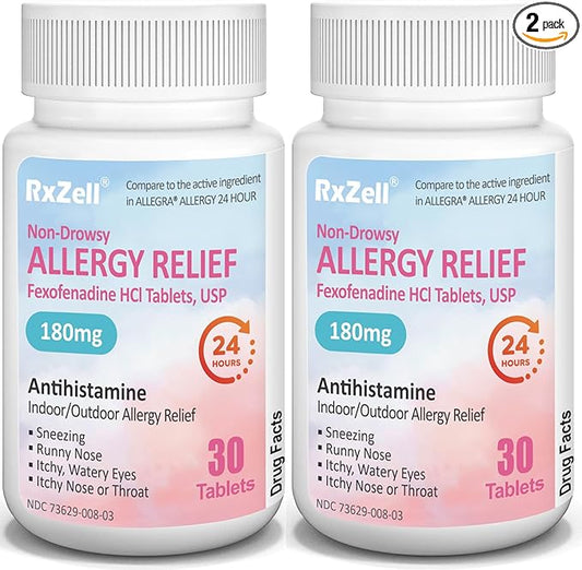 Allergy Relief | Fexofenadine HCl 180mg, 24-Hour Antihistamine, (30 Count 2))