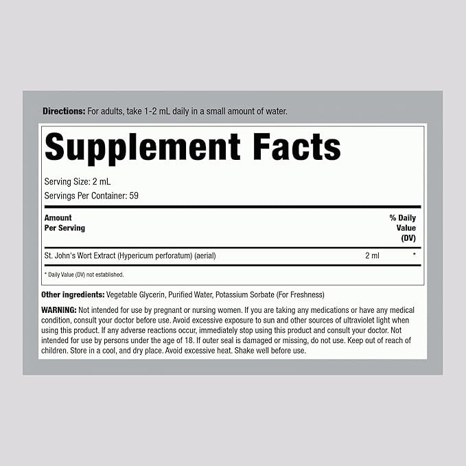 Piping Rock St Johns Wort Tincture Liquid 4 fl