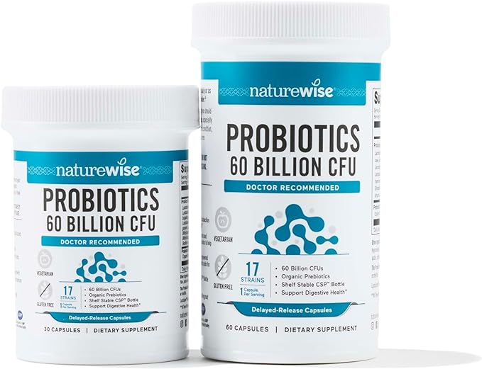 NatureWise Probiotics 60 Billion CFU 17 Strains 30 Capsules[1-Month Capsules[1-Month Supply]