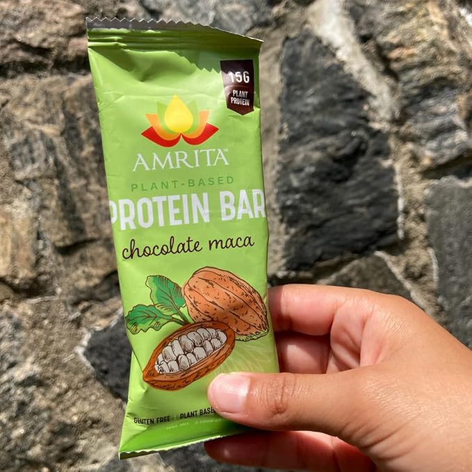 AMRITA Chocolate Maca Vegan Protein Bars 15g of