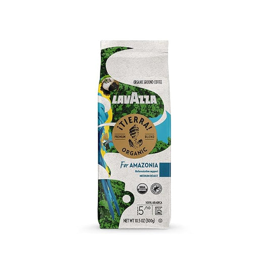 Lavazza ¡Tierra for Amazonia Ground Coffee, Medium Roast, 100% Arabica, 10.5 oz Bag (Pack of 6)