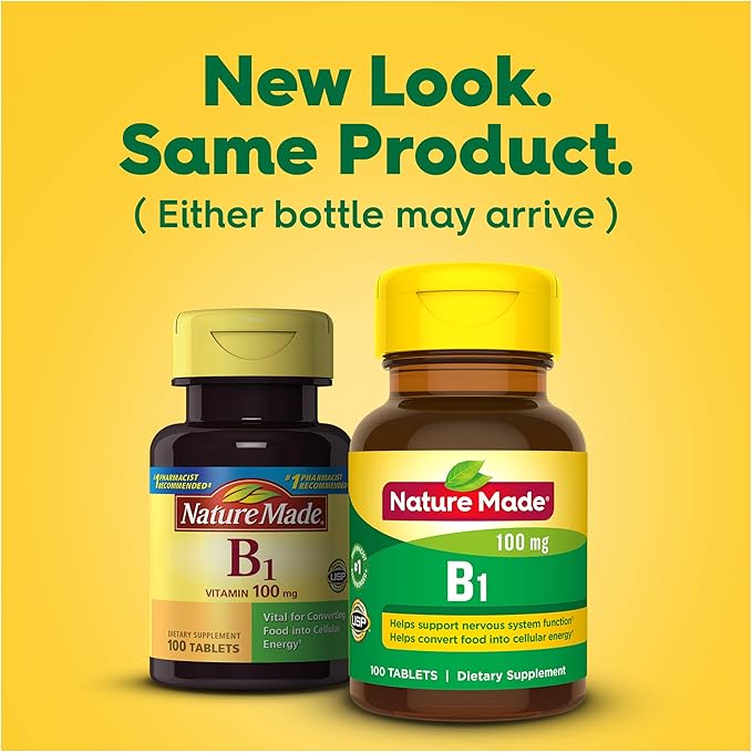 Nature Made Vitamin B1 100 mg, 100 Tablets, 100 Day