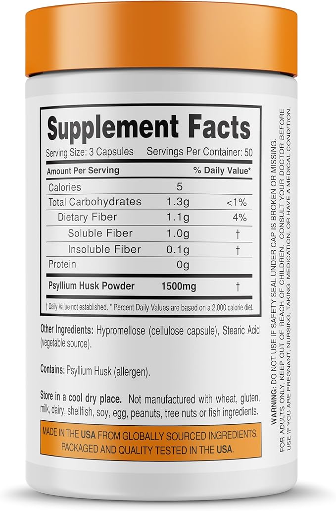 It's Just! - Psyllium Husk, Dietary 1500mg Per 150ct Bottle (150 Count)