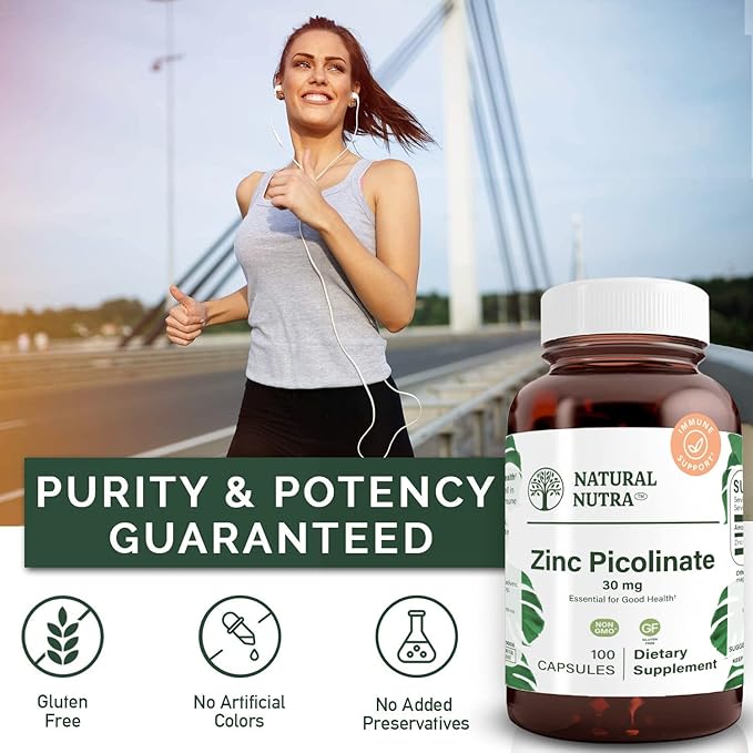 Natural Nutra Zinc Picolinate 30 mg, 100 Capsules (3 Pack)
