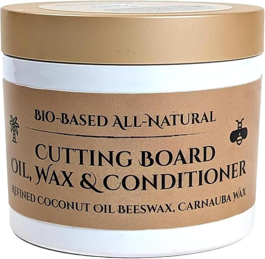 Wood Cutting Board Oil, Wax, and Conditioner. Food-Grade Mineral Oil Alternative. Refined Coconut Oil (MCT), Beeswax, and Carnauba Wax. Perfect for Cutting Boards and Butcher Blocks. 5oz. Pack of 2