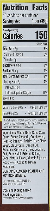 Nature Valley Chewy Fruit and Nut Granola Bars, Trail Mix Snack Bars, 12 ct, 14.4 OZ