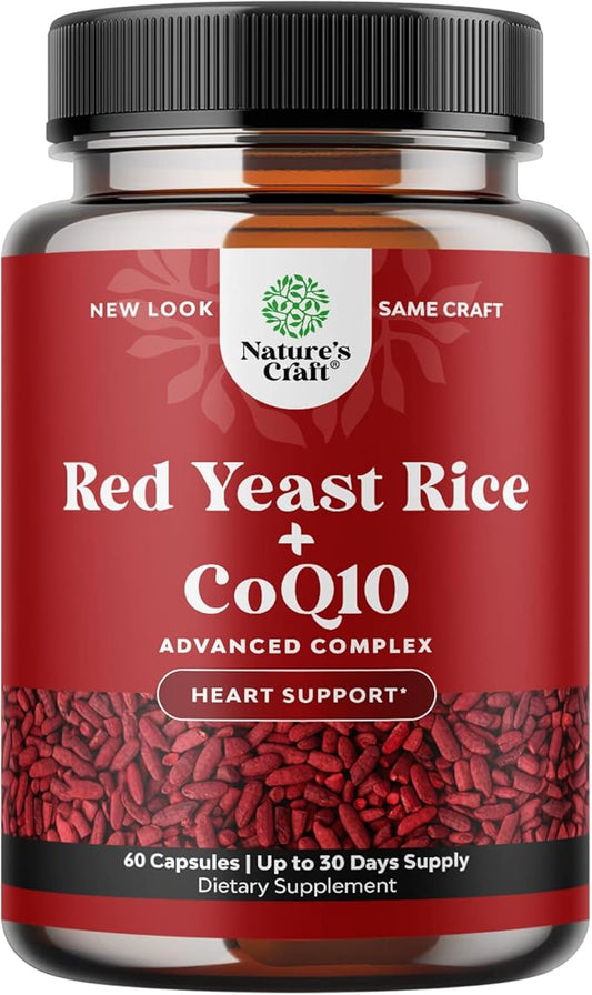 Red Yeast Rice with CoQ10 Supplement 1200 mg. CoQ10 100mg 100mg Per 3rd Party (1 Month)