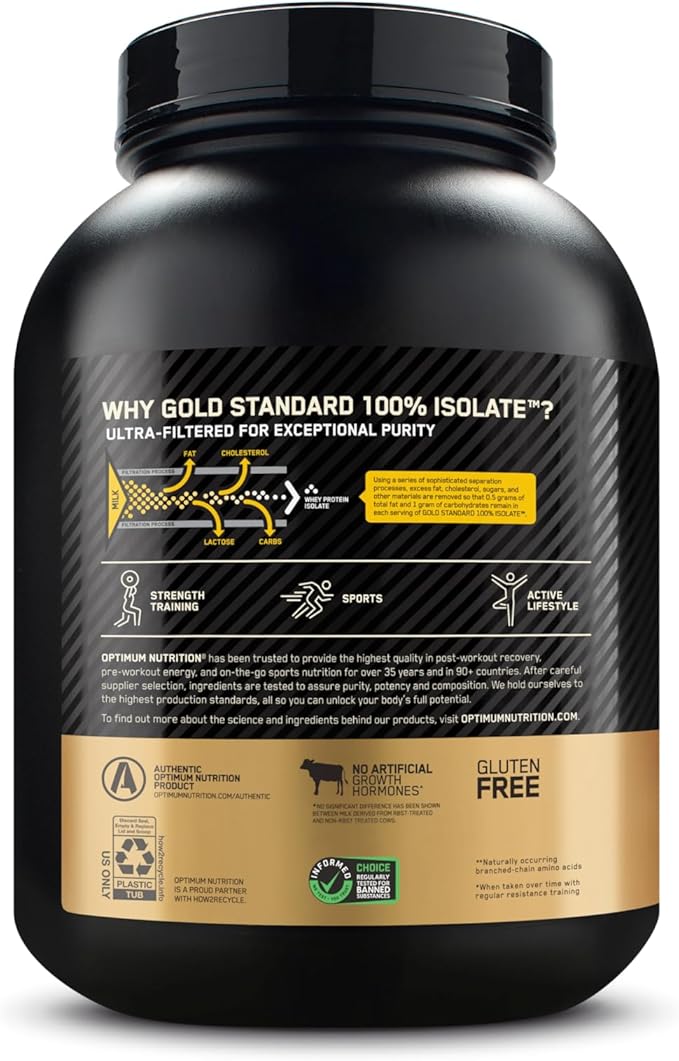 Optimum Nutrition Gold Standard 100% Isolate, 3 Pounds, 44 Servings
